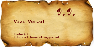 Vizi Vencel névjegykártya
